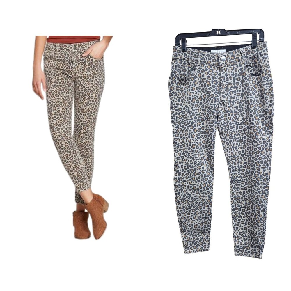 Knox Rose Women's Leopard Print Ankle Skinny Pants Size 10, Comfort Waist